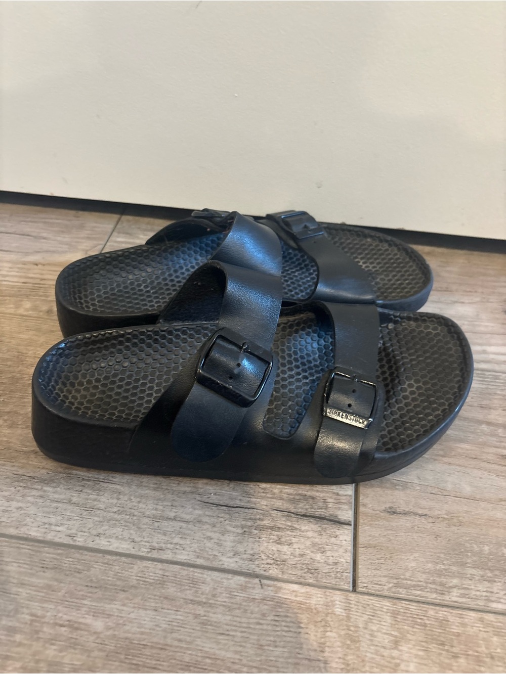 Birkenstock Black Double Buckle Slide Sandals - Picture 5 of 7